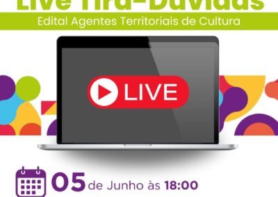 LIVE – Tira-dúvidas Edital Agentes Territoriais de Cultura problemas de Hacker no sistema