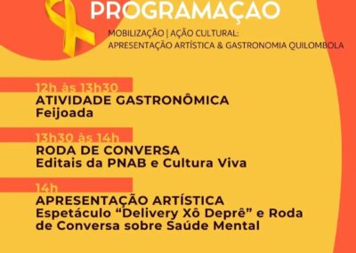 Ação de mobilização e atividades artística e gastronômica para as mulheres do Quilombo Fazenda Espírito Santo